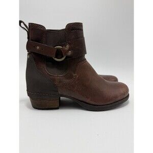 Merrell Shiloh Pull Boot Chelsea Size 7 Chocolate Brown 1” Block Heel Leather